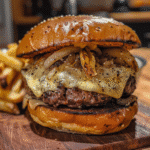 Black Garlic Truffle Gouda Oktoberfest Burger — restaurant-quality recipe photo