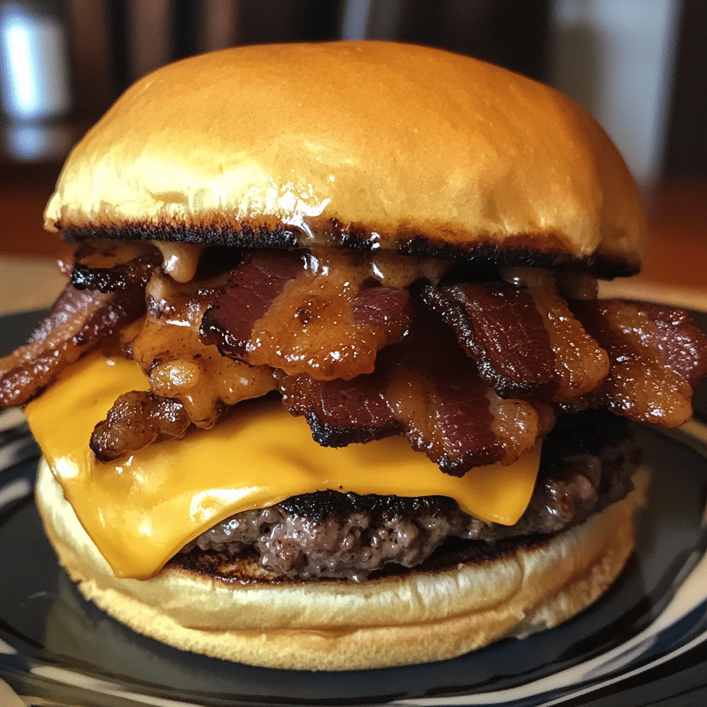 How to make Bourbon Brown Sugar Bacon Burger — key cooking step