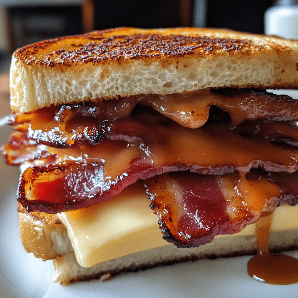 How to make Bourbon Glazed Bacon & Gouda Sandwich — key cooking step