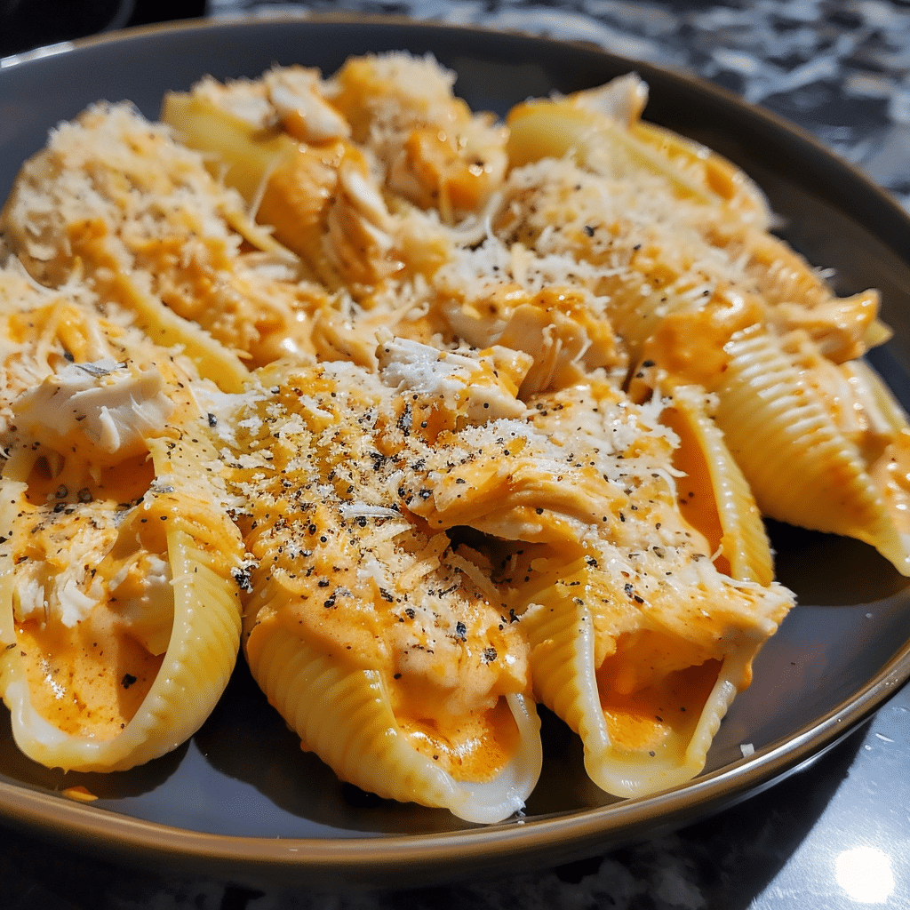 How to make Buffalo Chicken Cheesesteak Stuffed Shells — key cooking step