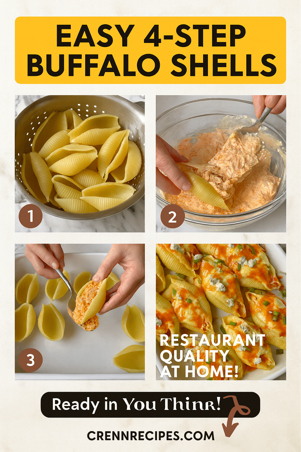 How to make buffalo chicken stuffed shells tutorial pin - step-by-step elegant entrees guide