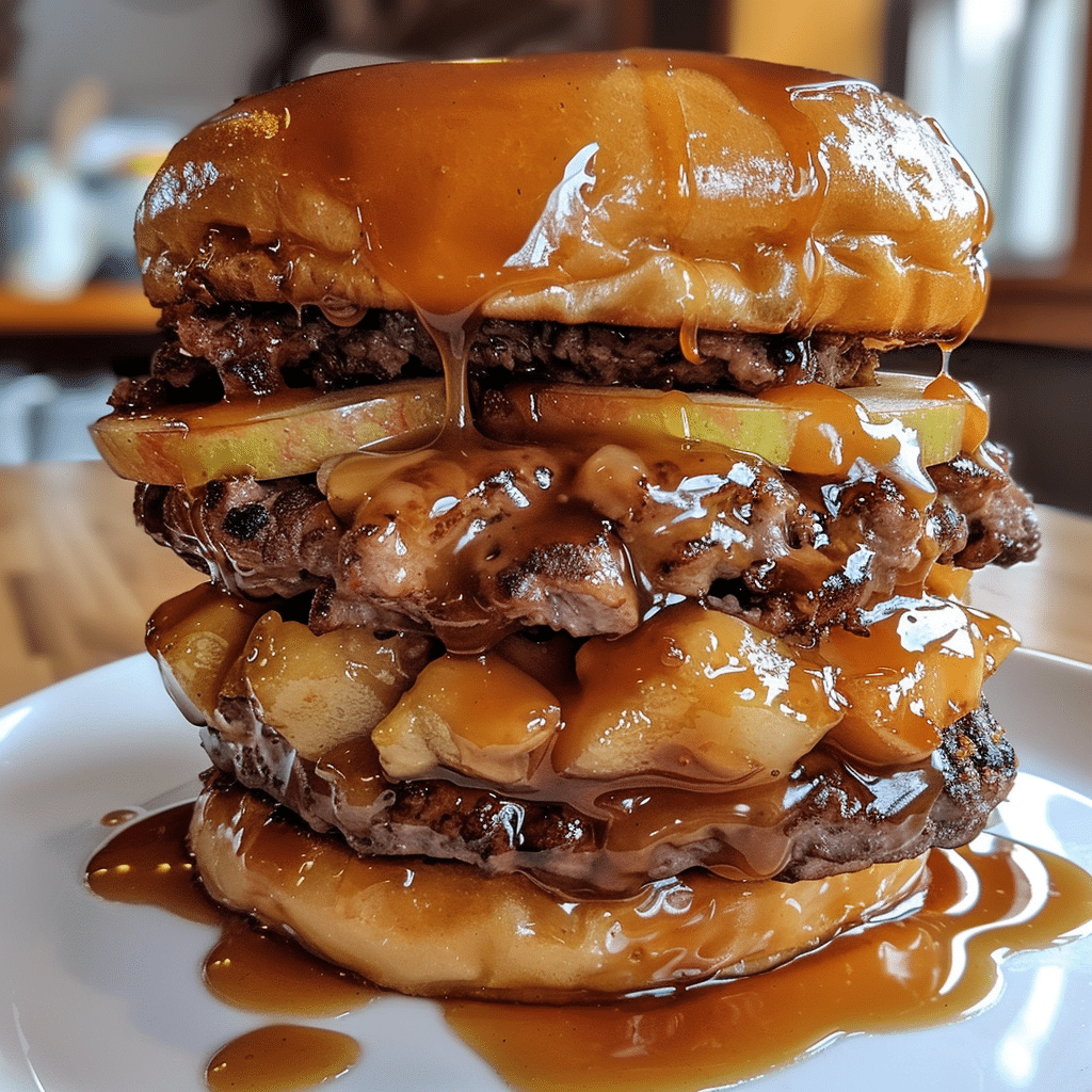 Caramel Apple Funnel Cake Burger — restaurant-quality recipe photo
