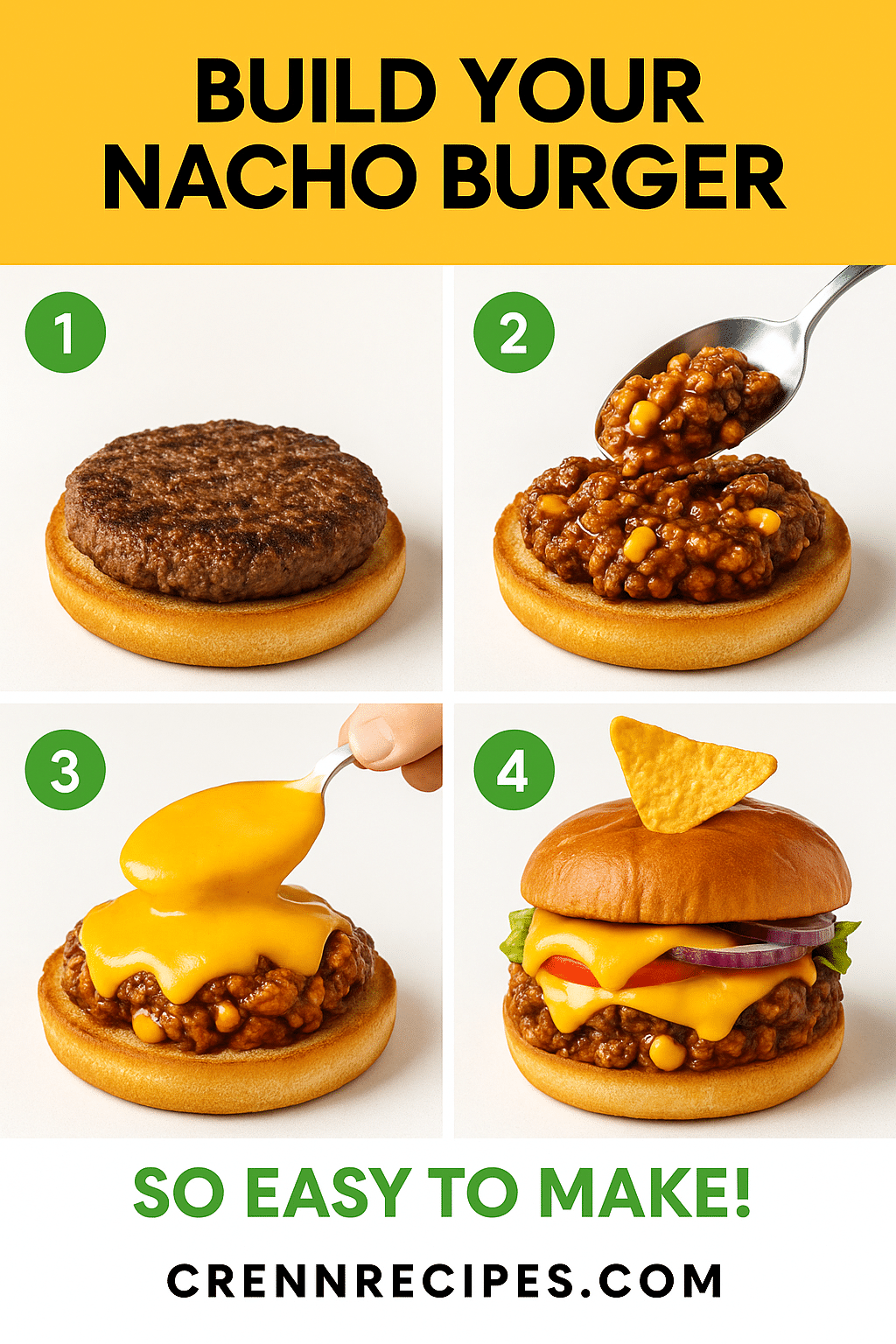 How to build perfect nacho burger tutorial pin - step-by-step gourmet appetizers guide