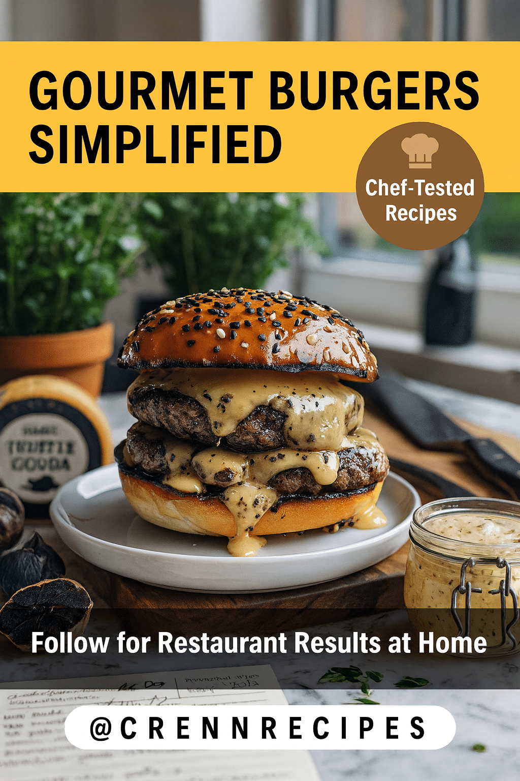 CrennRecipes brand authority - Master gourmet burgers like a chef culinary expertise