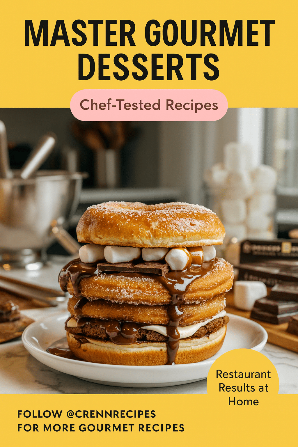 CrennRecipes brand authority - Master gourmet desserts culinary expertise churro burger