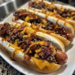 Double BBQ Bacon Cheeseburger Dogs — restaurant-quality recipe photo