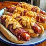 Double-Smoked Bacon Beer Cheese Dog — chef-tested restaurant-quality photo