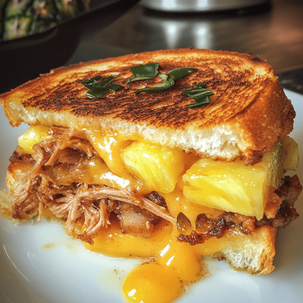 How to make Habanero Pineapple Pulled Pork Grilled Cheese — key cooking step
