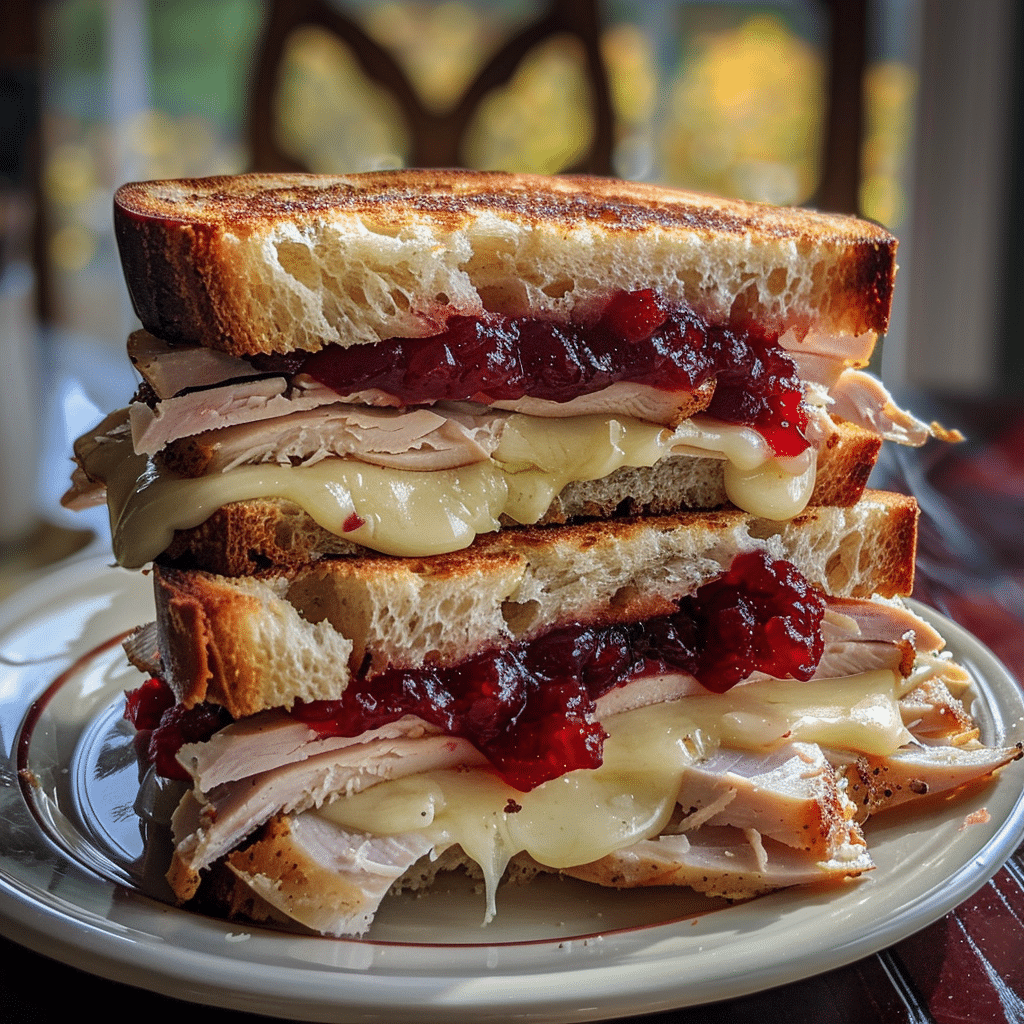 How to make Harvest Cranberry Brie Melt with Smoked Turkey — key cooking step