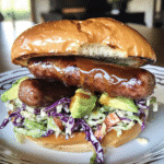 Maple Bourbon Glazed Bratwurst Sandwich — restaurant-quality recipe photo