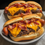 Oktober Smoked Double Bacon Cheeseburger Hot Dog — chef-tested restaurant-quality photo