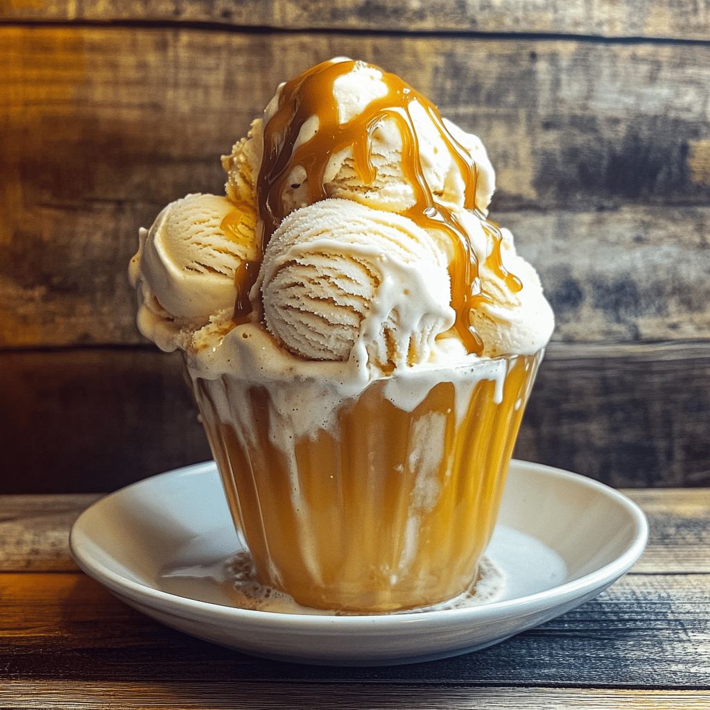 How to make Oktoberfest Caramel Beer Ice Cream Float — key cooking step