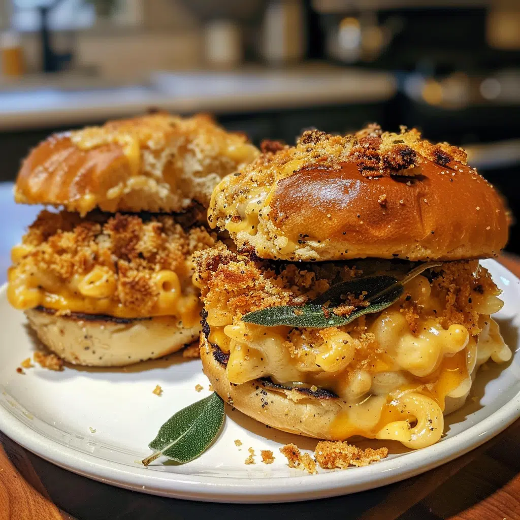 Roasted Pumpkin Sage Mac & Cheese Burger with Brown Butter Crumbs — restaurant-quality recipe photo