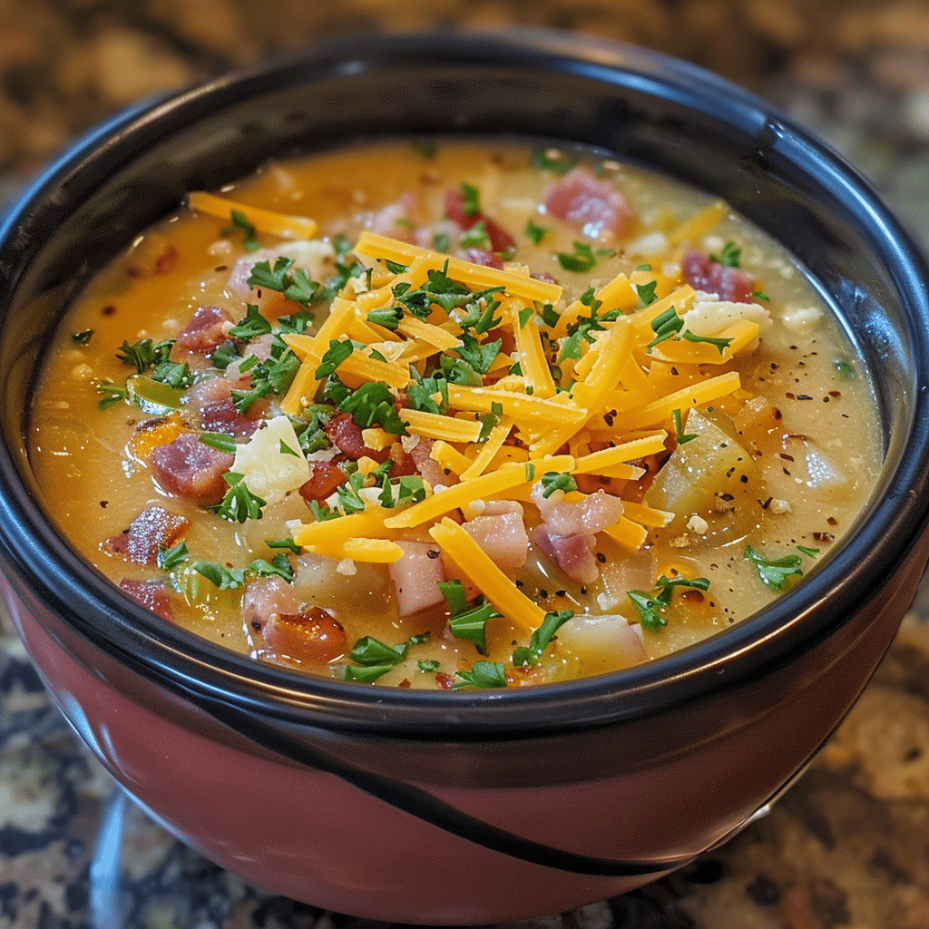 How to make Smoky Cheddar Bacon Oktoberfest Soup — key cooking step
