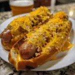 Smoky Cheddar Beer Brat Pretzel Melt — restaurant-quality recipe photo