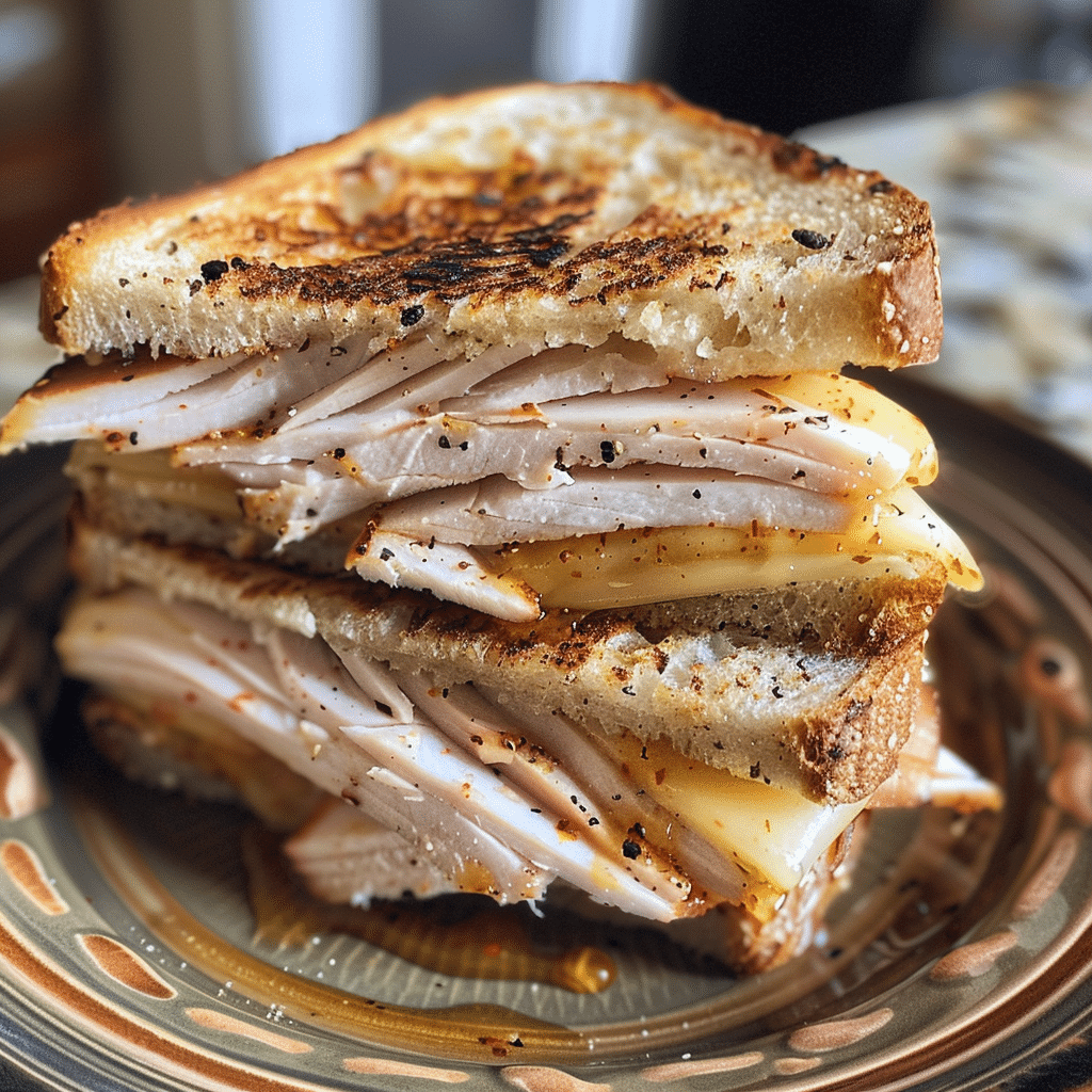 How to make Spicy Honey Butter Turkey and Gouda Melt — key cooking step