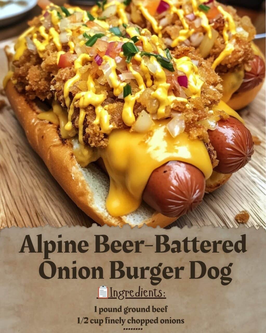 Alpine Beer-Battered Onion Burger Dog