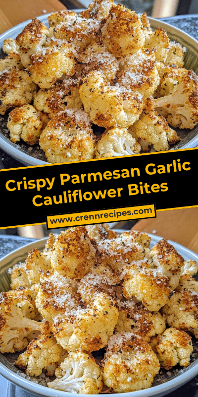 Crispy Parmesan Garlic Cauliflower Bites