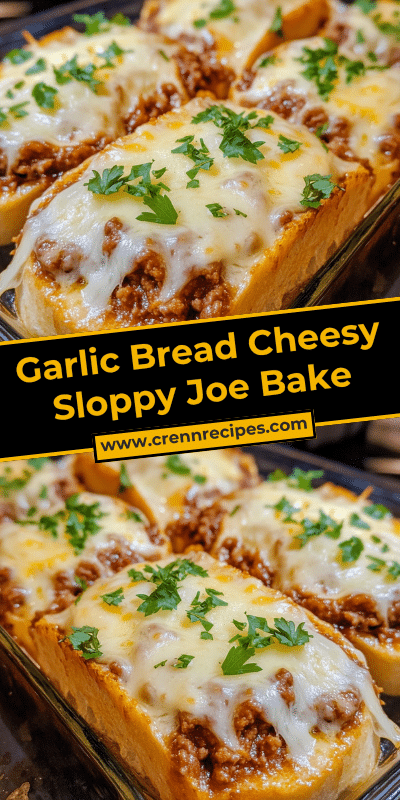 Garlic Bread Cheesy Sloppy Joe Bake