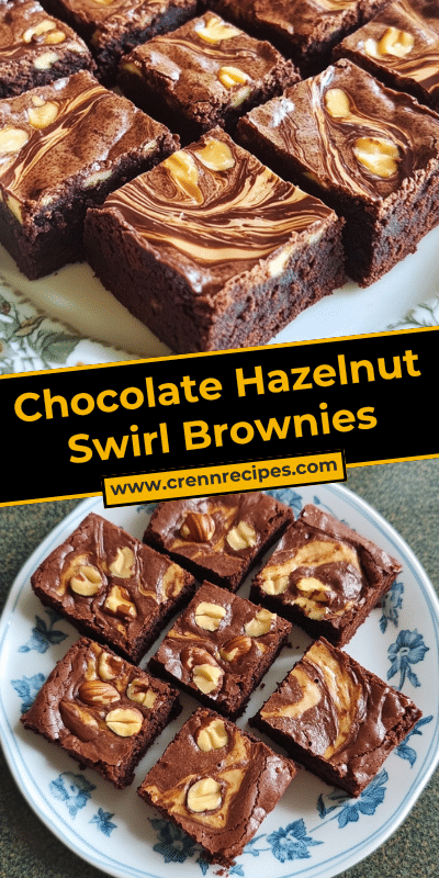 Chocolate Hazelnut Swirl Brownies