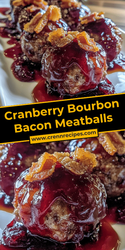 Cranberry Bourbon Bacon Meatballs Pin