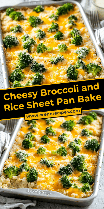 Cheesy Broccoli and Rice Sheet Pan Bake