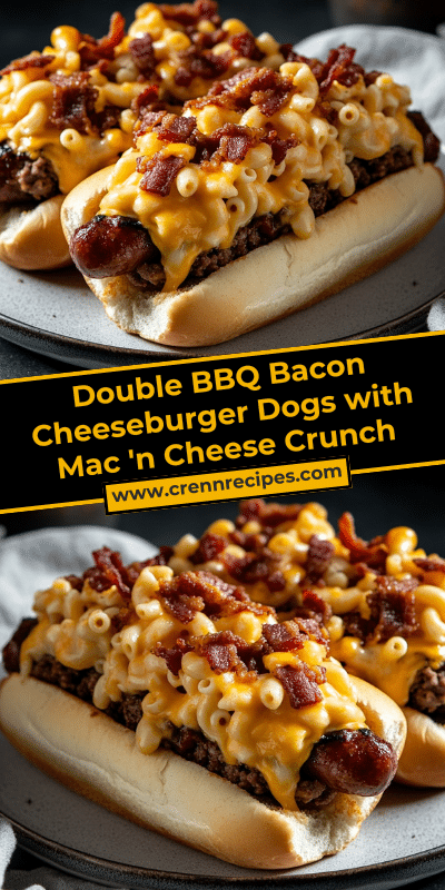 Double BBQ Bacon Cheeseburger Dogs with Mac 'n Cheese Crunch Pin