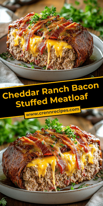 Cheddar Ranch Bacon Stuffed Meatloaf