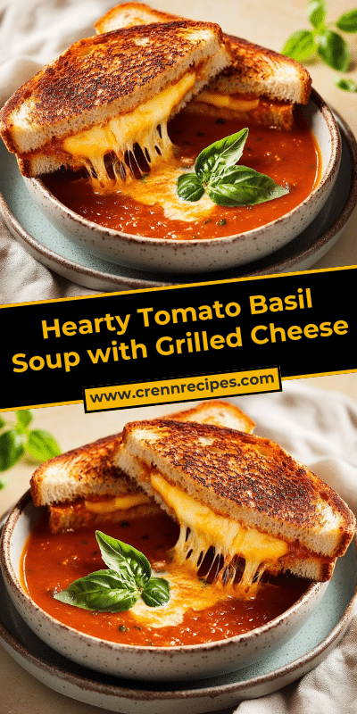 Hearty Tomato Basil Soup with Grilled Cheese