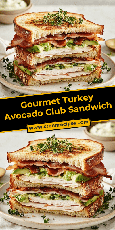 Gourmet Turkey Avocado Club Sandwich