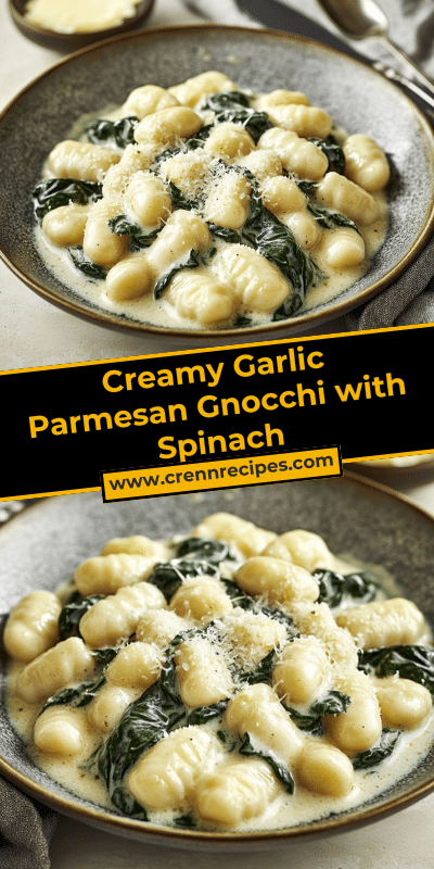 Creamy Garlic Parmesan Gnocchi with Spinach