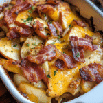 How to make Apple Cider Bourbon Bacon Cheddar Bake — cooking process step