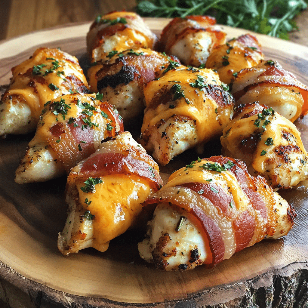Bacon Wrapped Cheddar Ranch Chicken Bites — refined comfort food photo