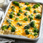 How to make Cheesy Broccoli and Rice Sheet Pan Bake — cooking process step