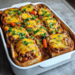 How to make Cheesy Garlic Texas Toast Sloppy Joe Casserole — cooking process step