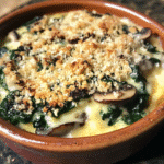 How to make Cheesy Spinach and Mushroom Casserole — cooking process step