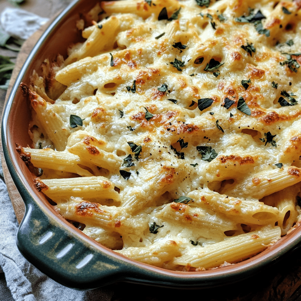 Creamy Garlic Parmesan Pasta Bake — refined comfort food photo