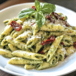 How to make Creamy Pesto Penne with Sun-Dried Tomatoes — cooking process step