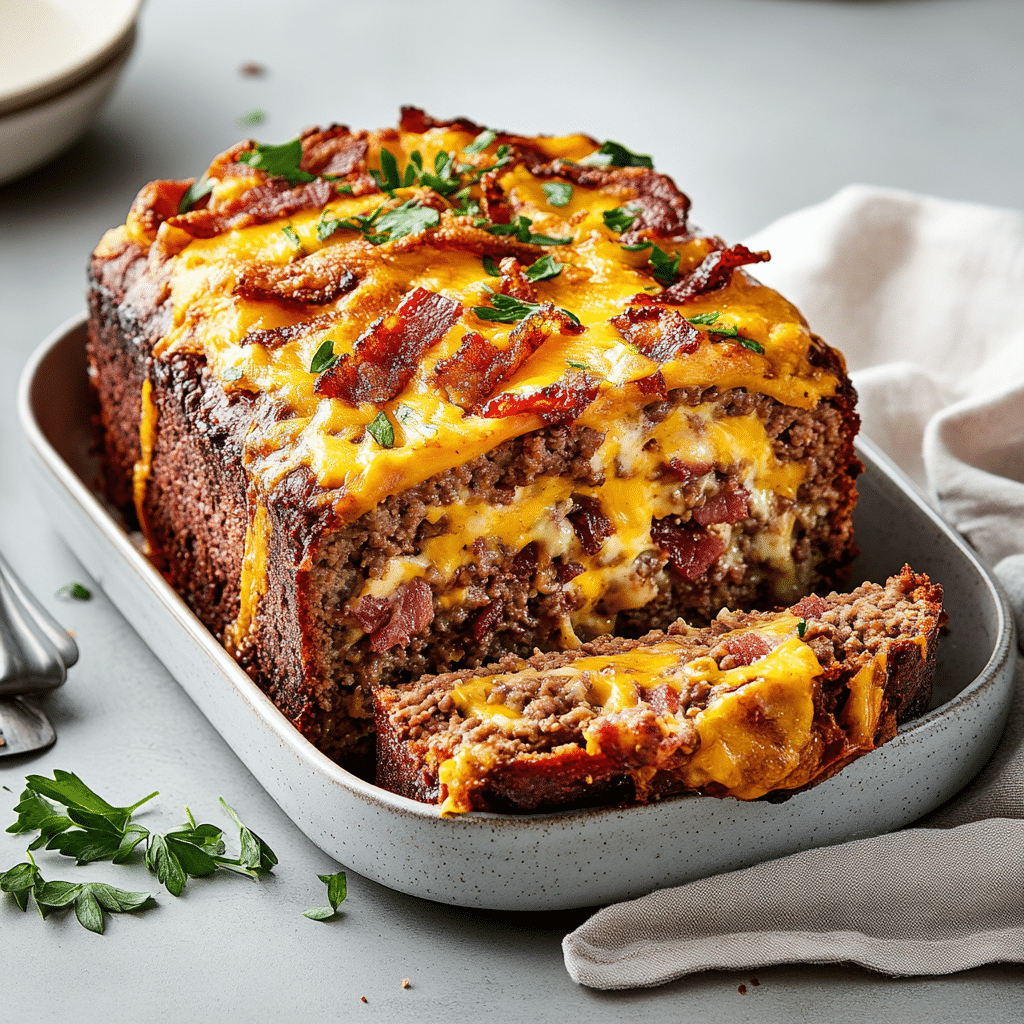 Crispy Bacon Holiday Cheeseburger Loaf — refined comfort food photo
