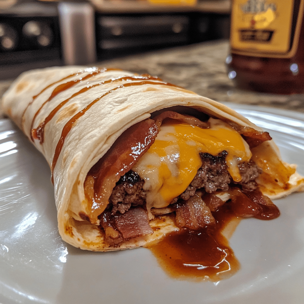 Fireball BBQ Bacon Cheeseburger Wrap