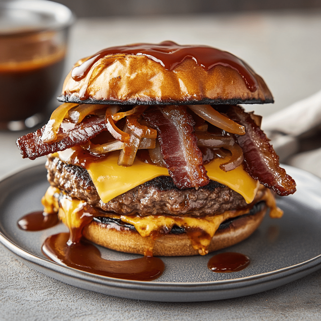 Is This Ultimate BBQ Bacon Cheeseburger Too Crazy? — refined comfort food photo