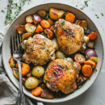 How to make One-Pan Garlic Herb Chicken with Winter Veggies — cooking process step
