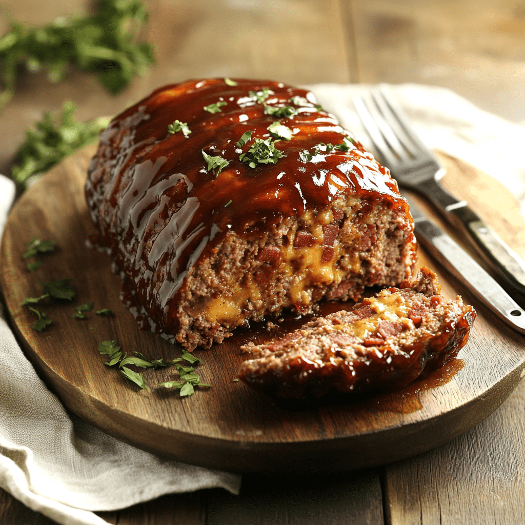 Pepper Jack Bacon Cowboy BBQ Meatloaf — refined comfort food photo