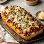 How to make Sloppy Joe Garlic Bread Sheet-Pan Melt — cooking process step