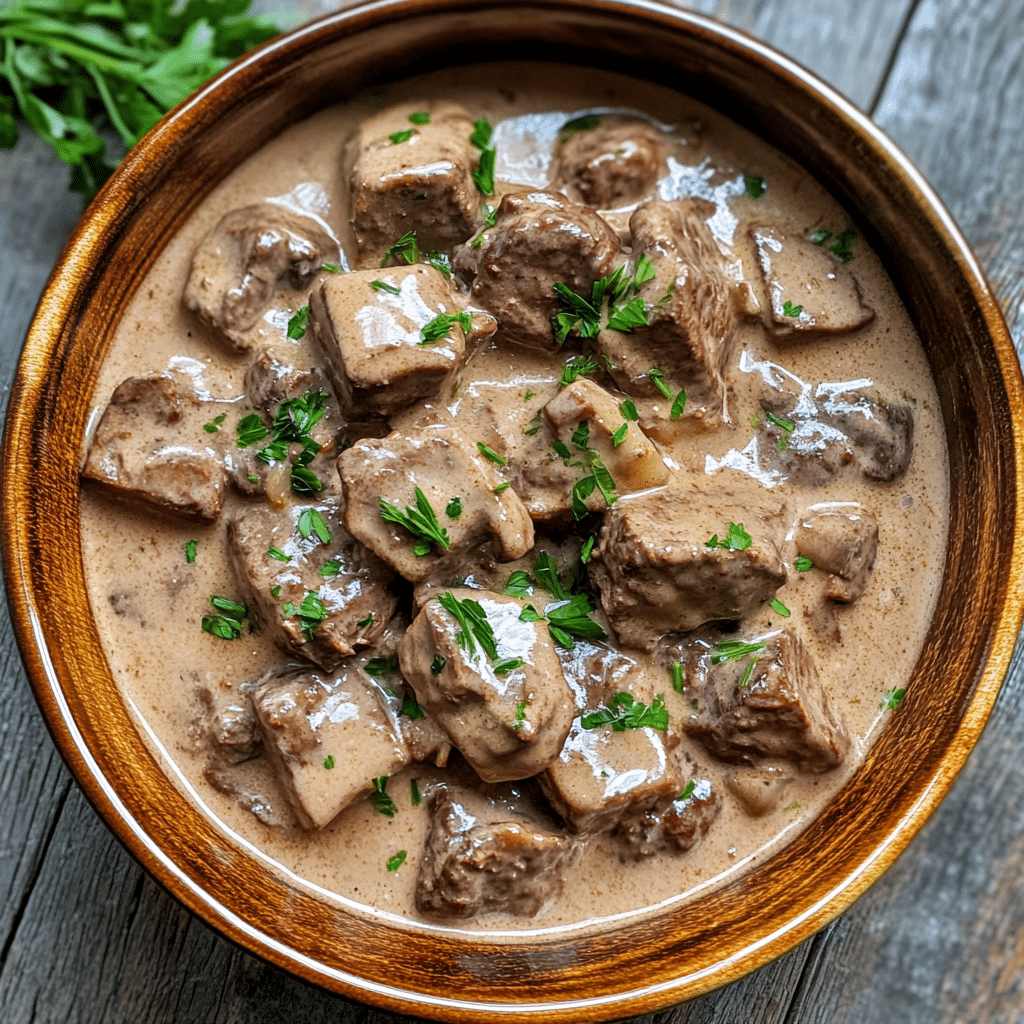 Slow Cooker Comfort Beef Stroganoff — refined comfort food photo
