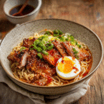 How to make Spicy Chili Oil Ramen Bowl With Crispy Pork And Egg — cooking process step