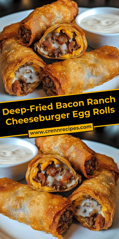 Deep-Fried Bacon Ranch Cheeseburger Egg Rolls