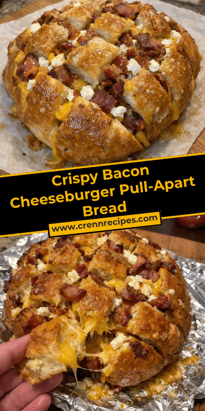Crispy Bacon Cheeseburger Pull-Apart Bread