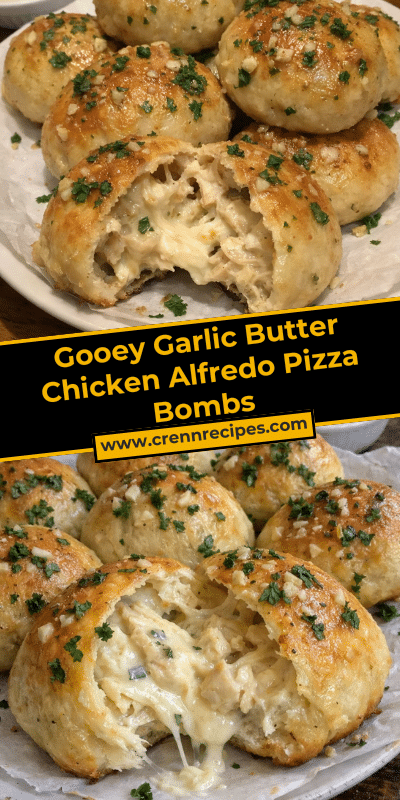 Gooey Garlic Butter Chicken Alfredo Pizza Bombs