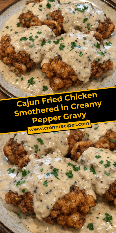 Cajun Fried Chicken Smothered in Creamy Pepper Gravy